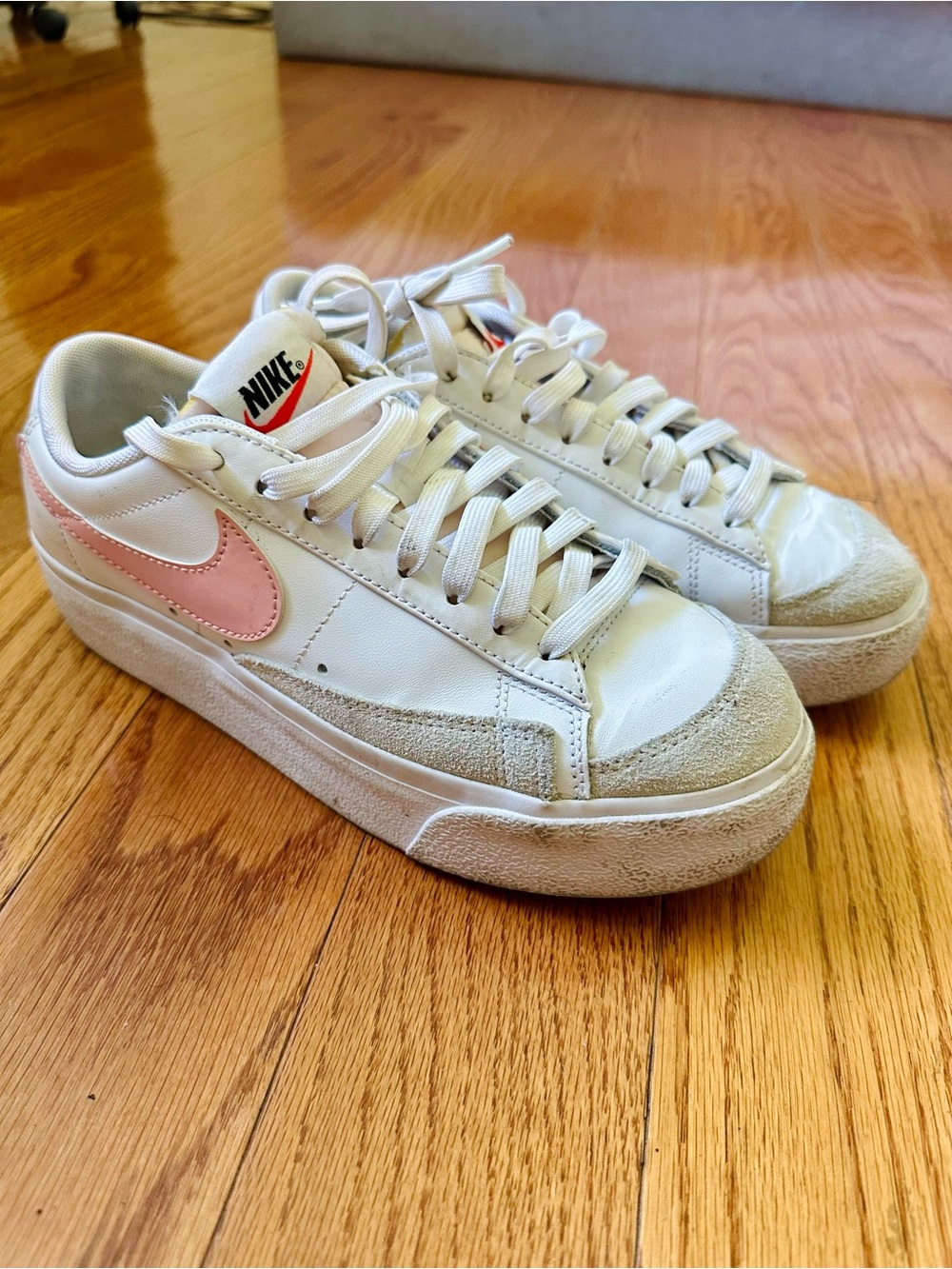 Nike Women’s White Blazer Low Platform - Pink Glaze